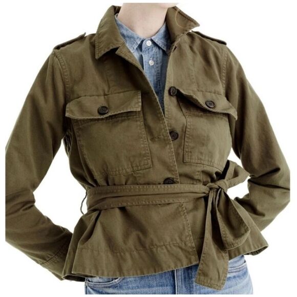 ✨J.Crew Green Cropped Fatigue Utility Sz Small Jacket✨ - Picture 2 of 9